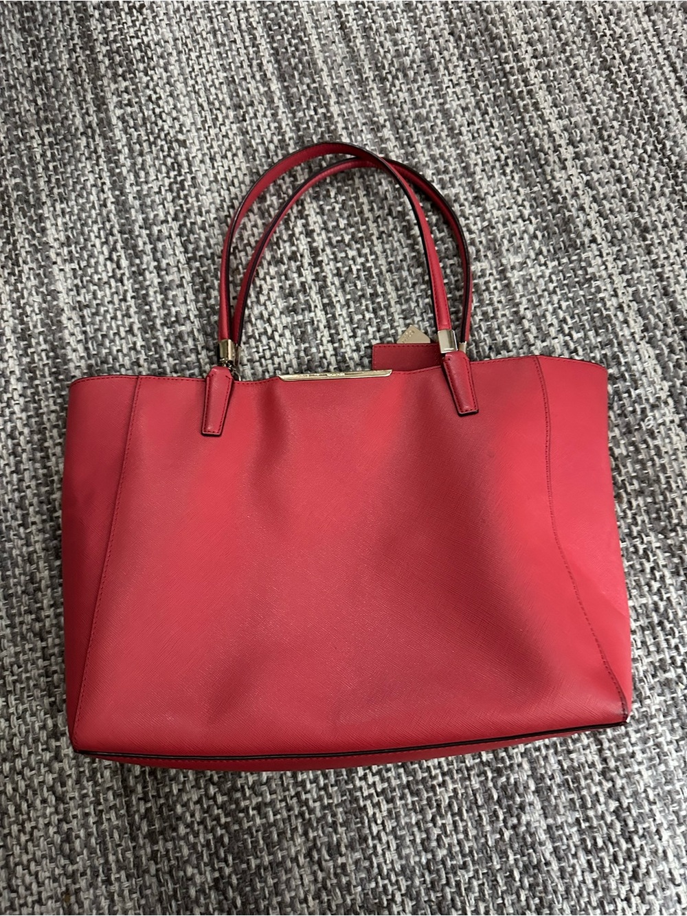 Coach Red Leather Double-Handle Tote